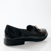 Loafers με διακοσμητική αγκράφα και διακριτική γυαλάδα ΜΑΥΡΟ Loafers με διακοσμητική αγκράφα και διακριτική γυαλάδα ΜΑΥΡΟ