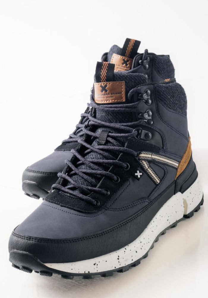 XTI ανδρικά μποτάκια σε στυλ sneaker με κορδόνια ΜΠΛΕ