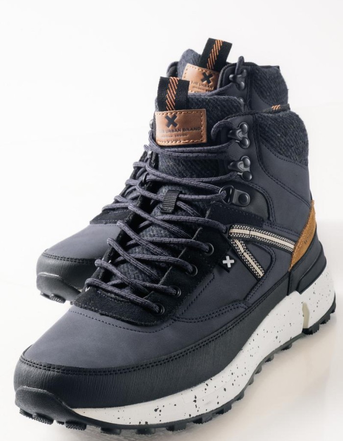 XTI ανδρικά μποτάκια σε στυλ sneaker με κορδόνια ΜΠΛΕ