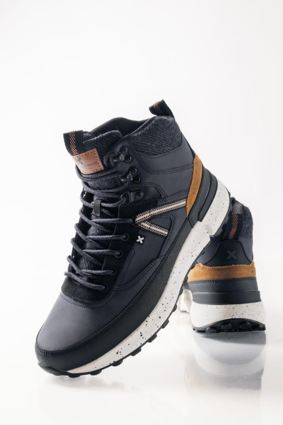 XTI ανδρικά μποτάκια σε στυλ sneaker με κορδόνια ΜΠΛΕ