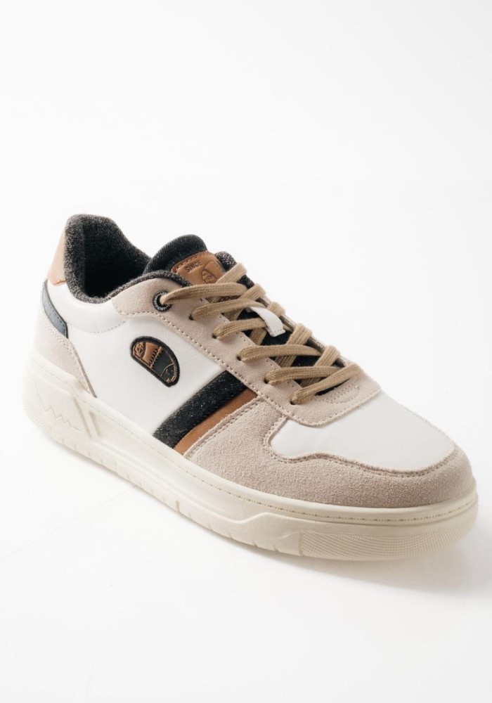 AMERICANINO Ανδρικά retro sneakers με suede λεπτομέρειες ΑΣΠΡΟ