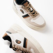 AMERICANINO Ανδρικά retro sneakers με suede λεπτομέρειες ΑΣΠΡΟ AMERICANINO Ανδρικά retro sneakers με suede λεπτομέρειες ΑΣΠΡΟ