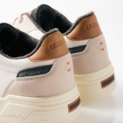AMERICANINO Ανδρικά retro sneakers με suede λεπτομέρειες ΑΣΠΡΟ AMERICANINO Ανδρικά retro sneakers με suede λεπτομέρειες ΑΣΠΡΟ
