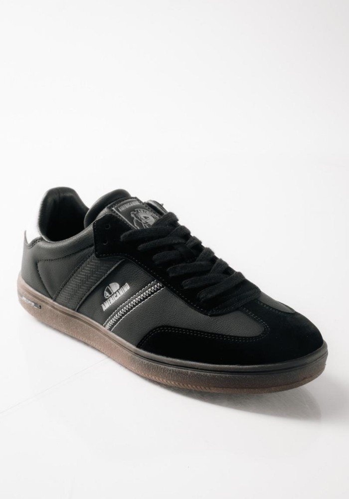 AMERICANINO ανδρικά retro sneakers με διχρωμίες ΜΑΥΡΟ