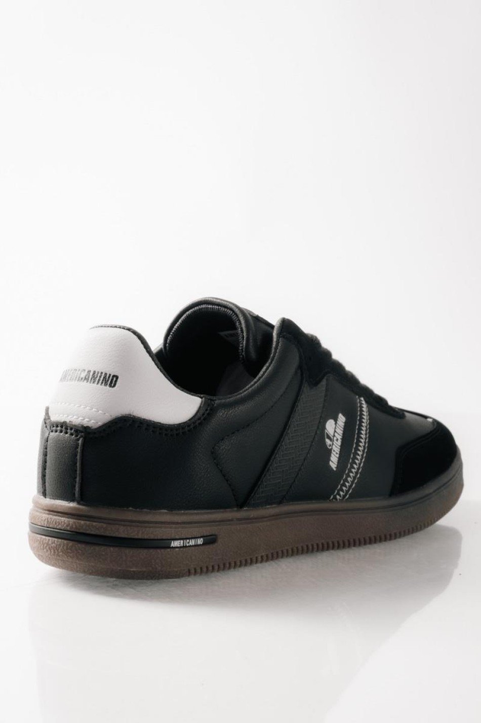 AMERICANINO ανδρικά retro sneakers με διχρωμίες ΜΑΥΡΟ AMERICANINO ανδρικά retro sneakers με διχρωμίες ΜΑΥΡΟ