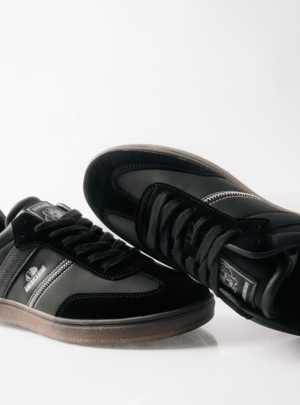 AMERICANINO ανδρικά retro sneakers με διχρωμίες ΜΑΥΡΟ AMERICANINO ανδρικά retro sneakers με διχρωμίες ΜΑΥΡΟ