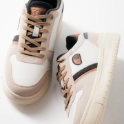 AMERICANINO Ανδρικά retro sneakers με suede λεπτομέρειες ΑΣΠΡΟ AMERICANINO Ανδρικά retro sneakers με suede λεπτομέρειες ΑΣΠΡΟ