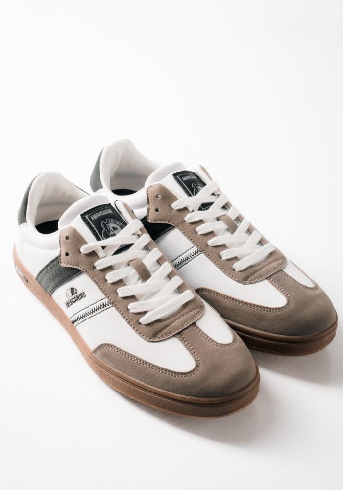 AMERICANINO ανδρικά retro sneakers με διχρωμίες ΑΣΠΡΟ