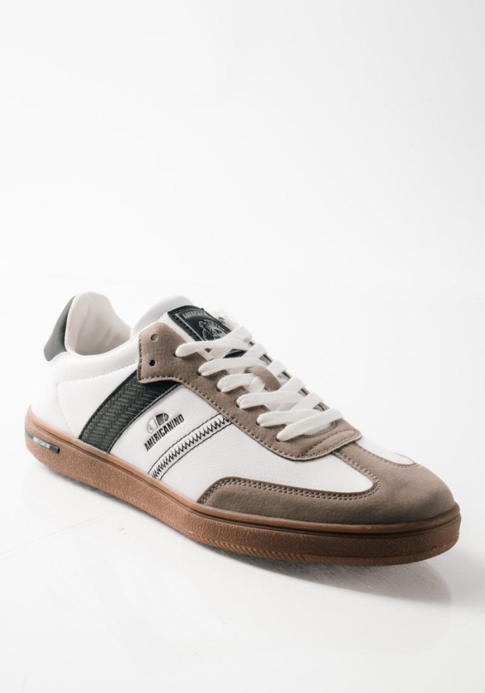 AMERICANINO ανδρικά retro sneakers με διχρωμίες ΑΣΠΡΟ