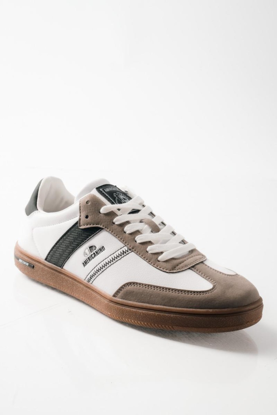 AMERICANINO ανδρικά retro sneakers με διχρωμίες ΑΣΠΡΟ