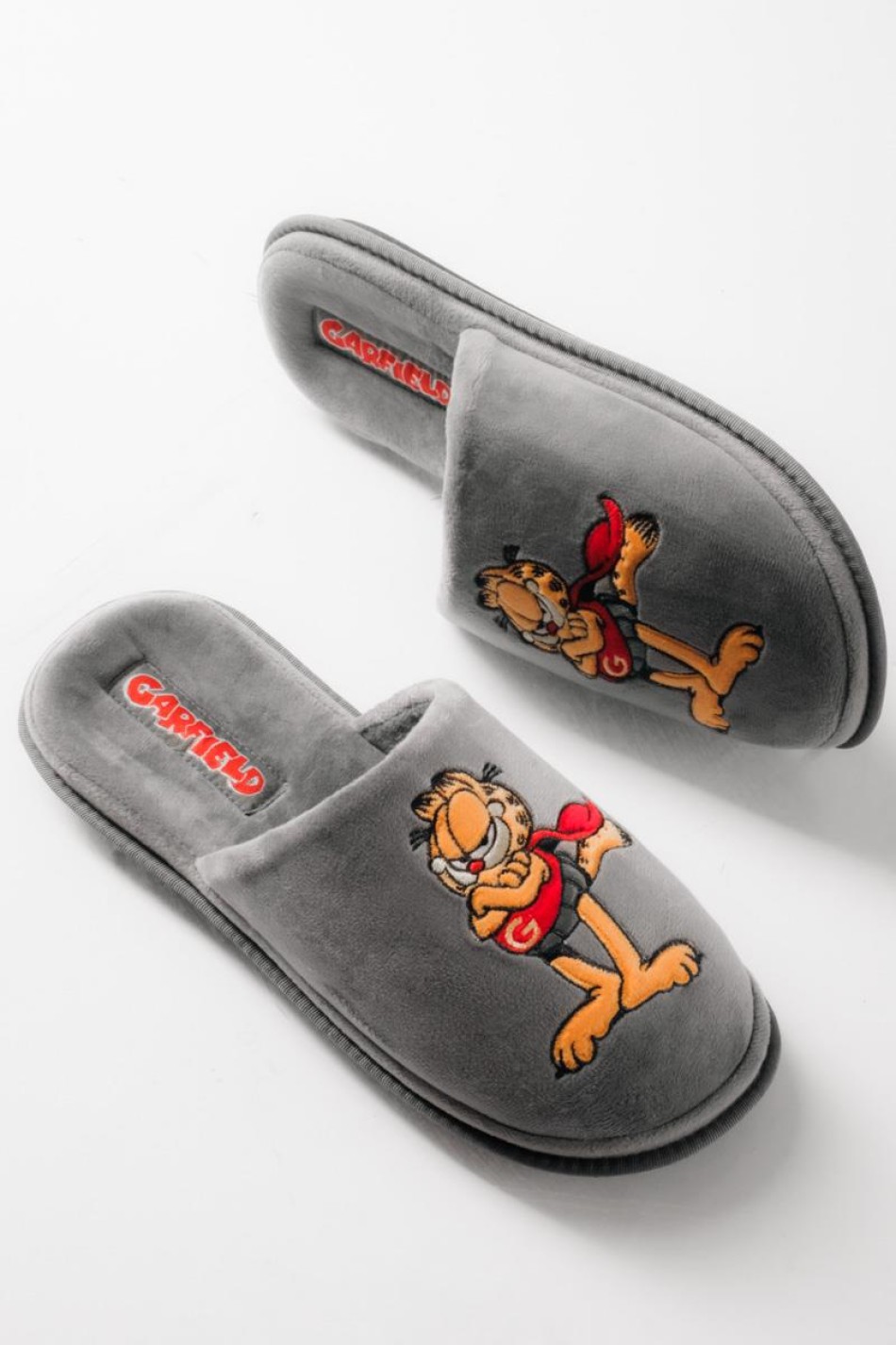 PAREX ανδρικές παντόφλες Garfield μαλακή επένδυση στο πέλμα ΓΚΡΙ