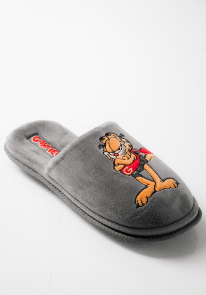 PAREX ανδρικές παντόφλες Garfield μαλακή επένδυση στο πέλμα ΓΚΡΙ
