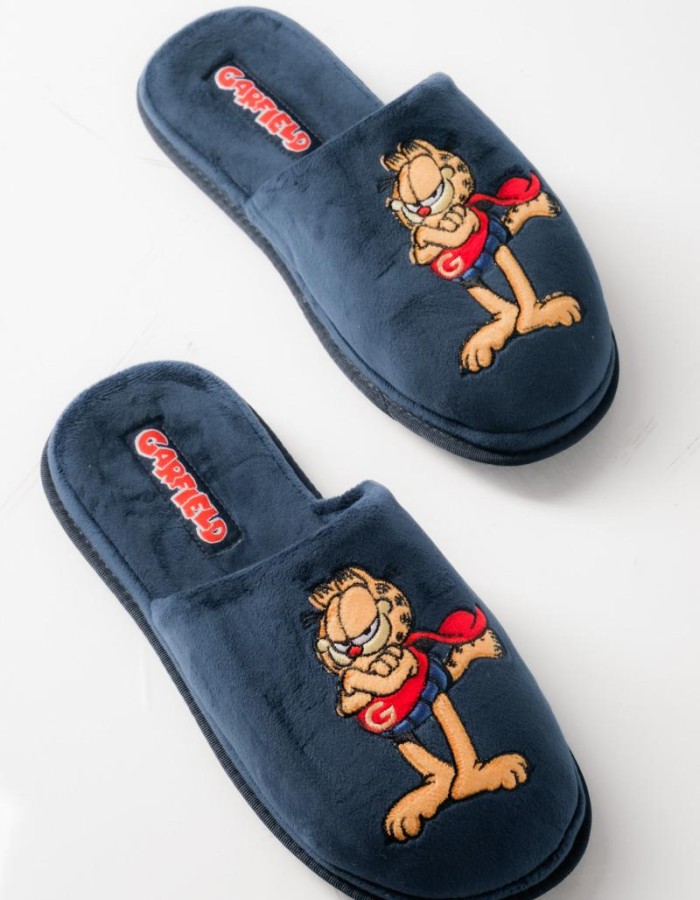 PAREX ανδρικές παντόφλες Garfield μαλακή επένδυση στο πέλμα ΜΠΛΕ