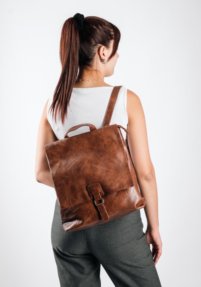 Casual & Office Style σακίδιο πλάτης με μπροστινό κούμπωμα ΚΑΦΕ