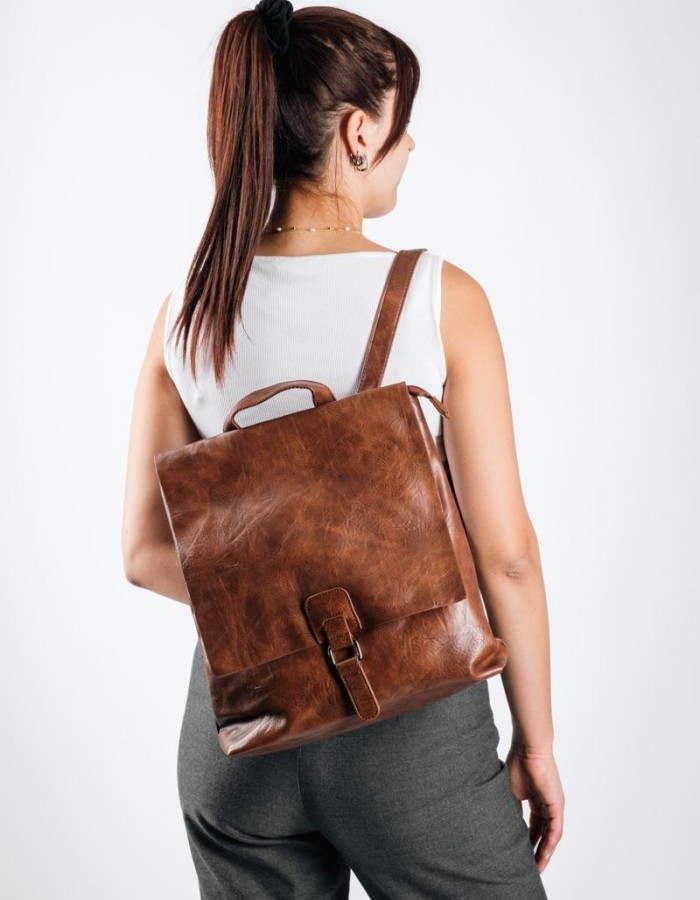 Casual & Office Style σακίδιο πλάτης με μπροστινό κούμπωμα ΚΑΦΕ