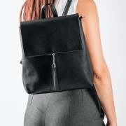 Backpack με διπλή εσωτερική θήκη και boho σχέδιο ΜΑΥΡΟ