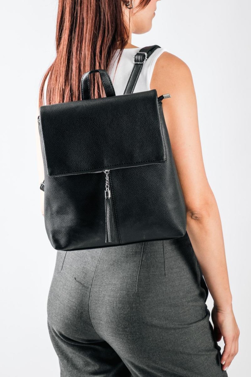 Backpack με διπλή εσωτερική θήκη και boho σχέδιο ΜΑΥΡΟ