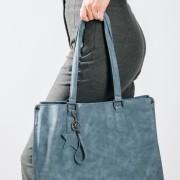 Nubuck τσάντα ώμου ευρύχωρη με επιπλέον χιαστί λουράκι εσωτερικά ΜΠΛΕ Nubuck τσάντα ώμου ευρύχωρη με επιπλέον χιαστί λουράκι εσωτερικά ΜΠΛΕ