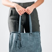 Nubuck τσάντα ώμου ευρύχωρη με επιπλέον χιαστί λουράκι εσωτερικά ΜΠΛΕ Nubuck τσάντα ώμου ευρύχωρη με επιπλέον χιαστί λουράκι εσωτερικά ΜΠΛΕ