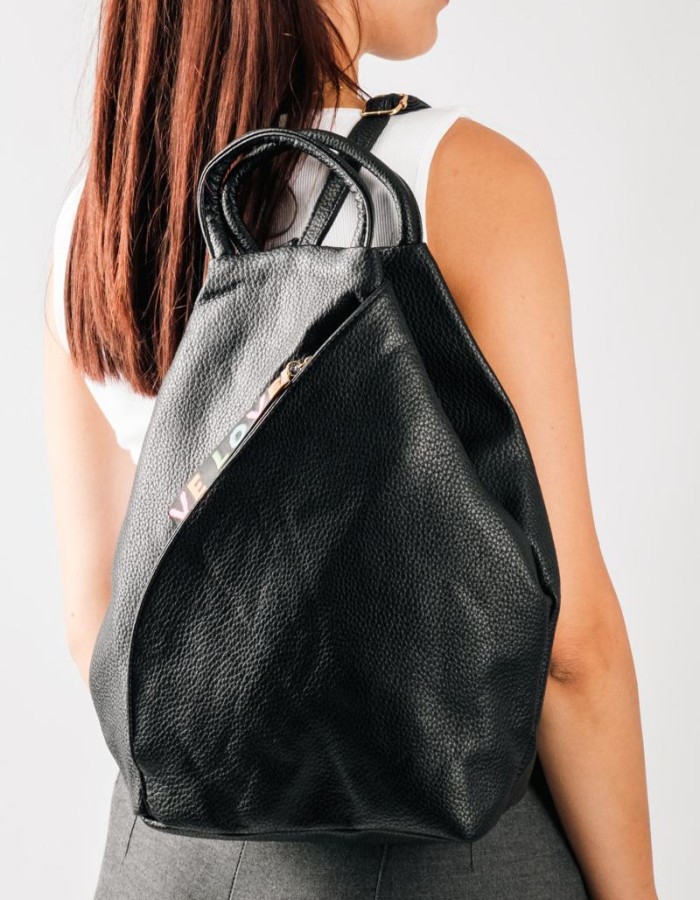 Backpack αναδιπλούμενο με μεγάλη εσωτερική και εξωτερική θήκη ΜΑΥΡΟ