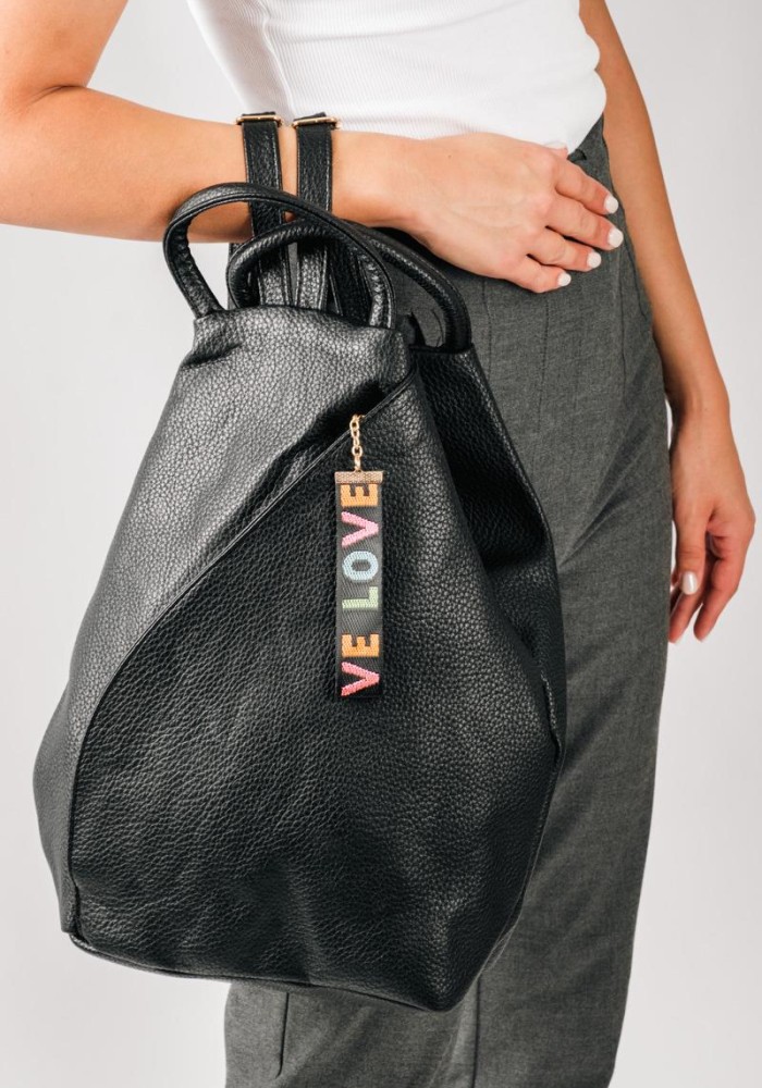 Backpack αναδιπλούμενο με μεγάλη εσωτερική και εξωτερική θήκη ΜΑΥΡΟ