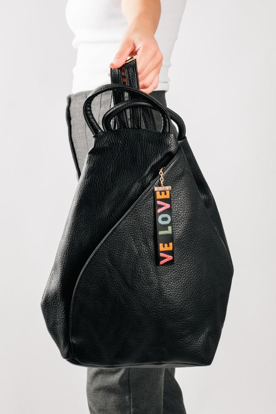 Backpack αναδιπλούμενο με μεγάλη εσωτερική και εξωτερική θήκη ΜΑΥΡΟ
