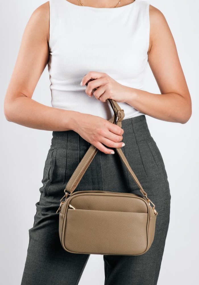 Τσάντα crossbody μικρή με εξωτερικές θήκες  ΠΟΥΡΟ