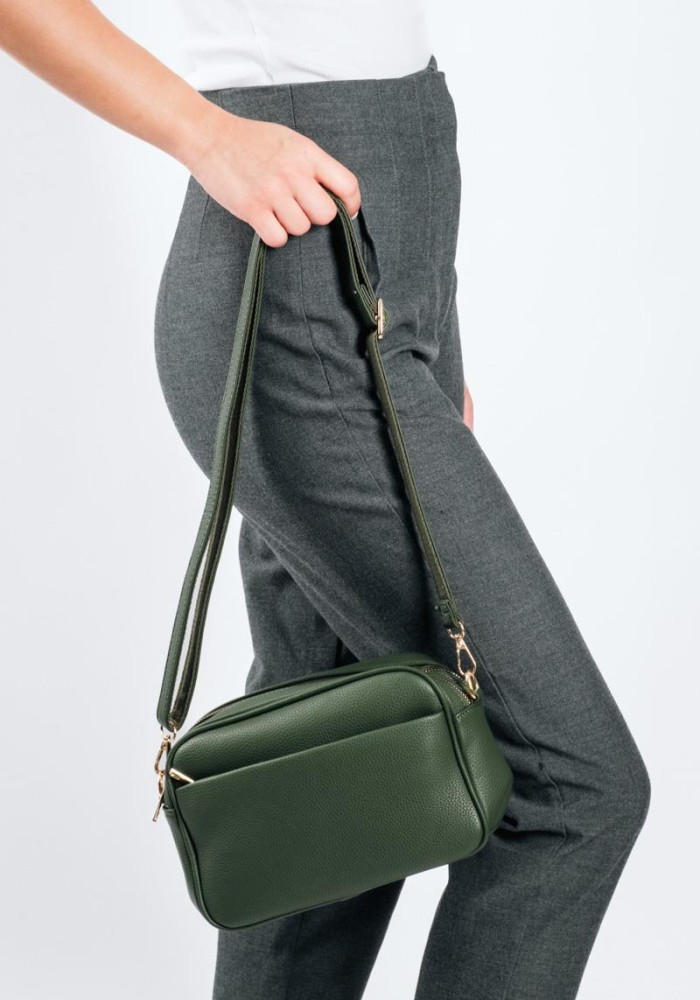 Τσάντα crossbody μικρή με εξωτερικές θήκες ΛΑΔΙ