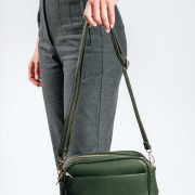 Τσάντα crossbody μικρή με εξωτερικές θήκες ΛΑΔΙ