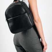 Casual backpack minimal με εξωτερική θήκη ΜΑΥΡΟ