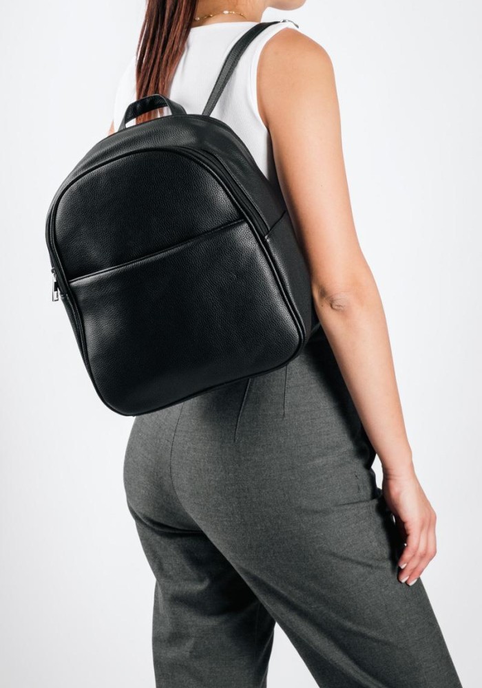 Casual backpack minimal με εξωτερική θήκη ΜΑΥΡΟ