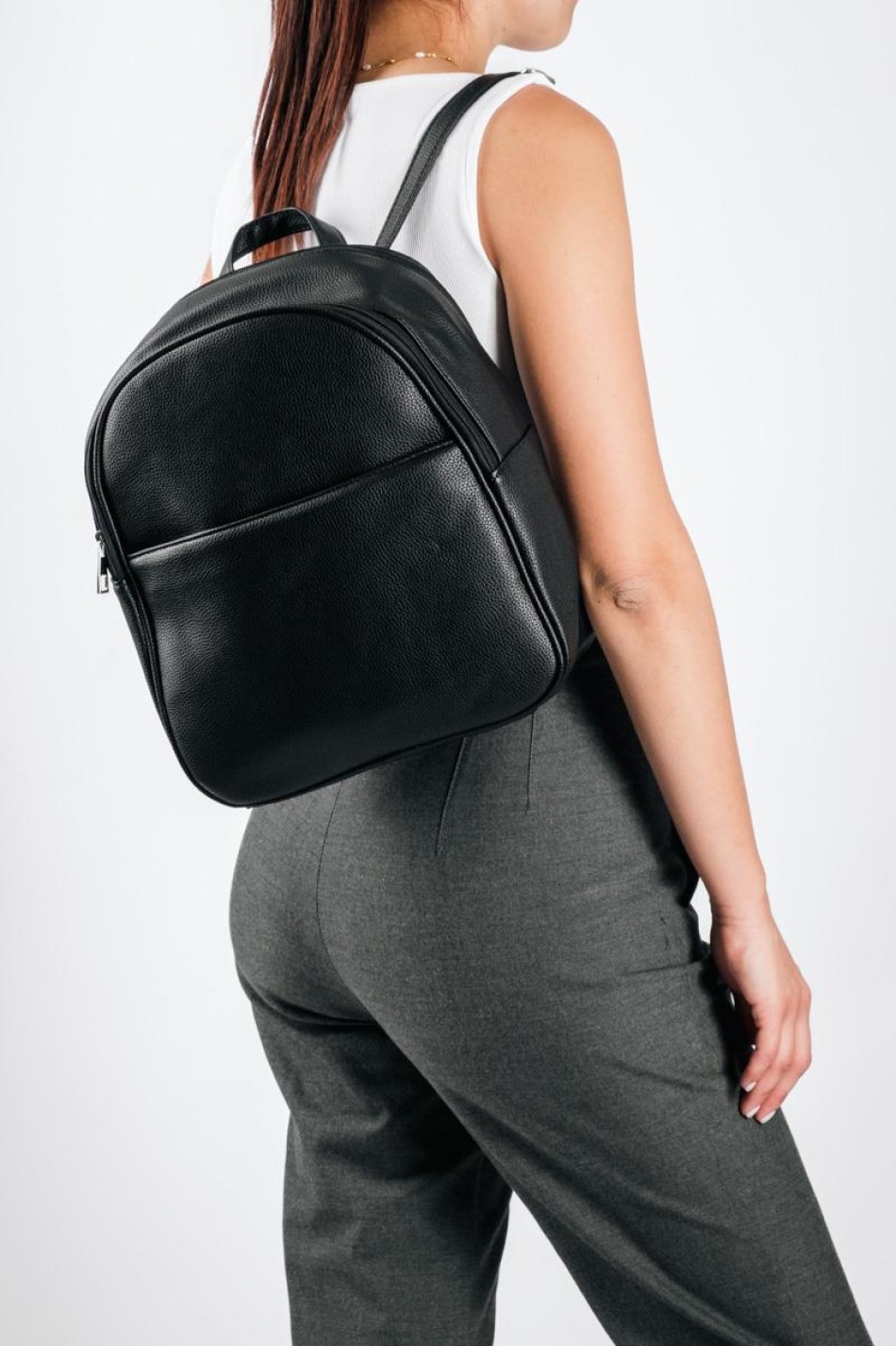 Casual backpack minimal με εξωτερική θήκη ΜΑΥΡΟ
