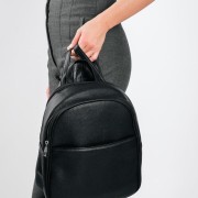 Casual backpack minimal με εξωτερική θήκη ΜΑΥΡΟ