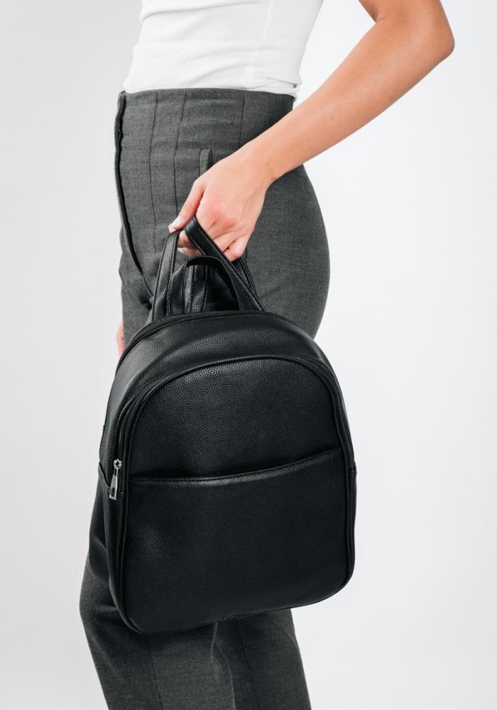 Casual backpack minimal με εξωτερική θήκη ΜΑΥΡΟ