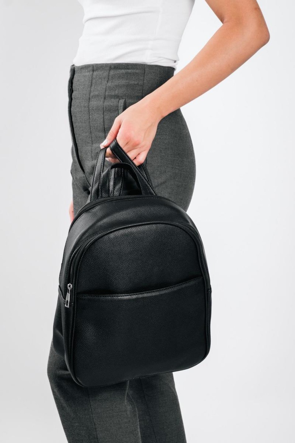 Casual backpack minimal με εξωτερική θήκη ΜΑΥΡΟ