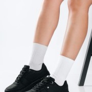 XTI Casual γυναικεία sneakers με κορδόνια ΜΑΥΡΟ XTI Casual γυναικεία sneakers με κορδόνια ΜΑΥΡΟ