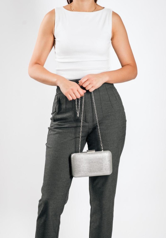 Βραδινό τσαντάκι clutch και λεπτή αλυσίδα ΑΣΗΜΙ