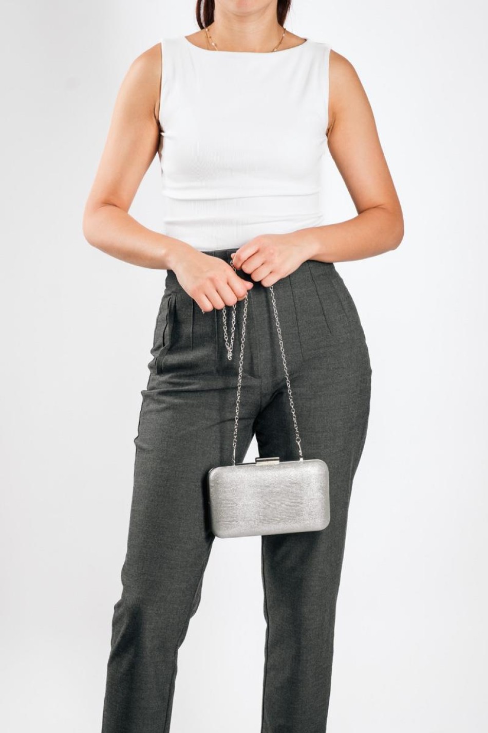 Βραδινό τσαντάκι clutch και λεπτή αλυσίδα ΑΣΗΜΙ
