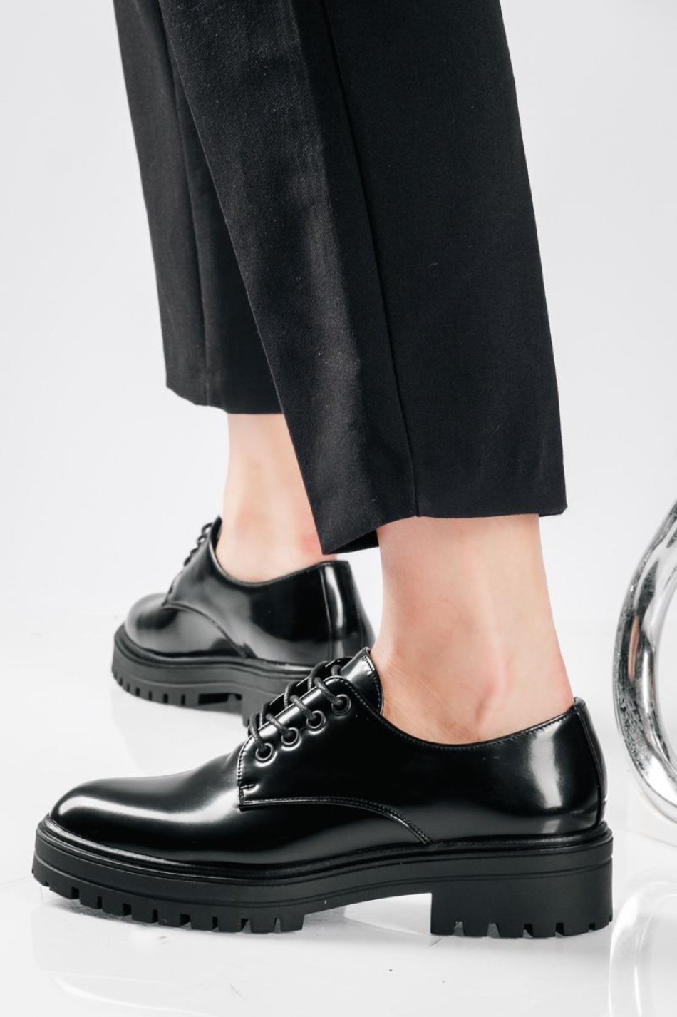 PAREX γυναικεία oxford με κορδόνια και chunky σόλα ΜΑΥΡΟ PAREX γυναικεία oxford με κορδόνια και chunky σόλα ΜΑΥΡΟ