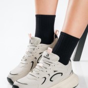 REFRESH γυναικεία sneakers με κορδόνια ΜΠΕΖ REFRESH γυναικεία sneakers με κορδόνια ΜΠΕΖ
