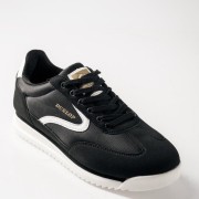 DUNLOP Ανδρικά sneakers με λευκές λεπτομέρειες ΜΑΥΡΟ