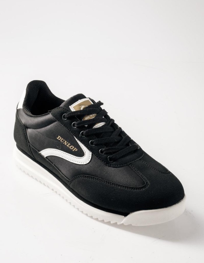 DUNLOP Ανδρικά sneakers με λευκές λεπτομέρειες ΜΑΥΡΟ