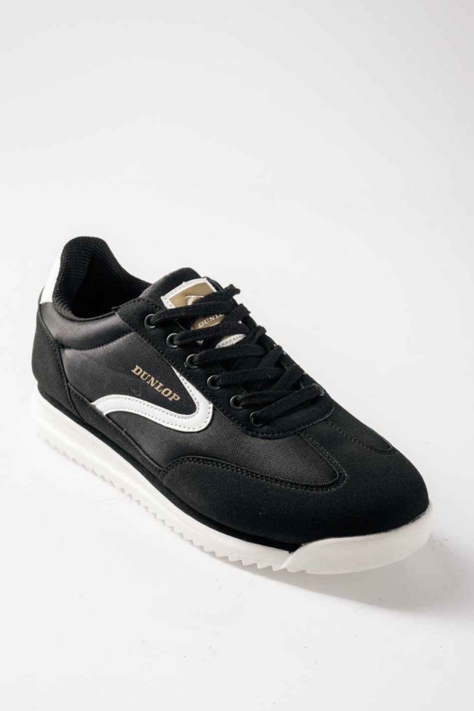 DUNLOP Ανδρικά sneakers με λευκές λεπτομέρειες ΜΑΥΡΟ