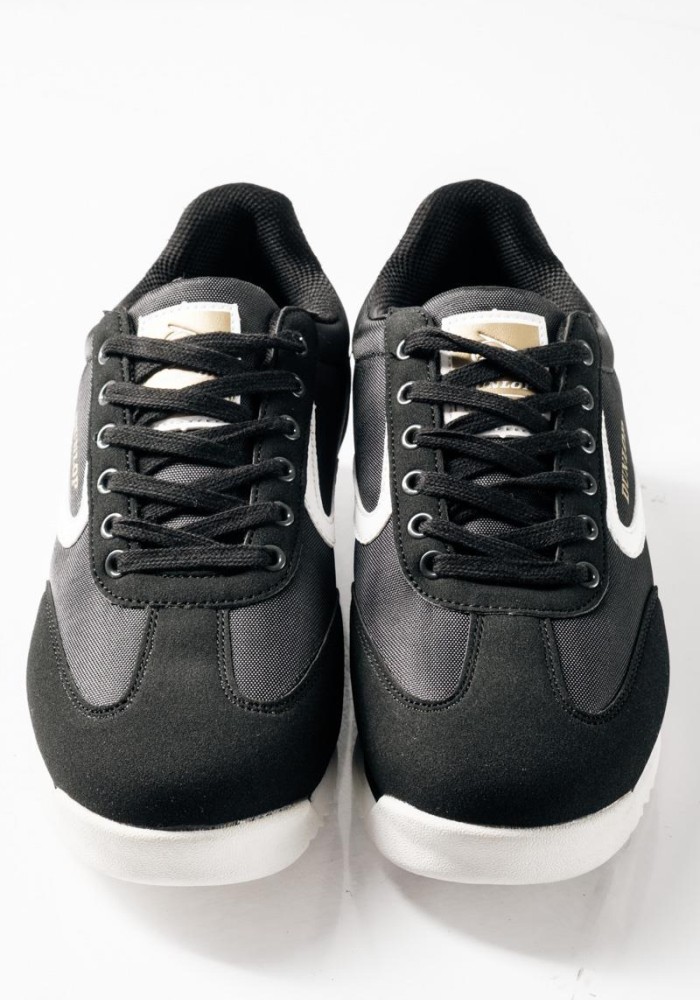 DUNLOP Ανδρικά sneakers με λευκές λεπτομέρειες ΜΑΥΡΟ