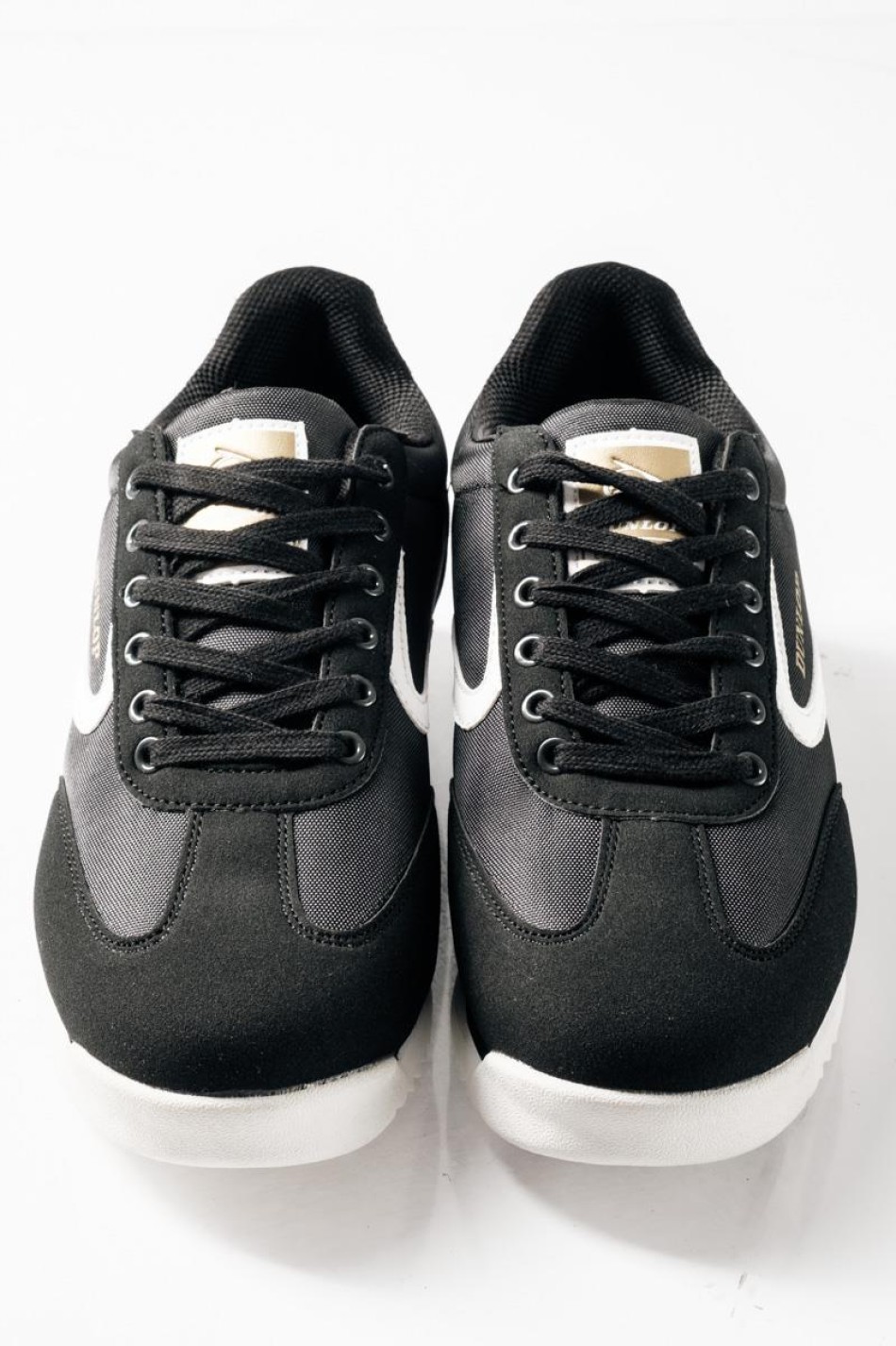 DUNLOP Ανδρικά sneakers με λευκές λεπτομέρειες ΜΑΥΡΟ