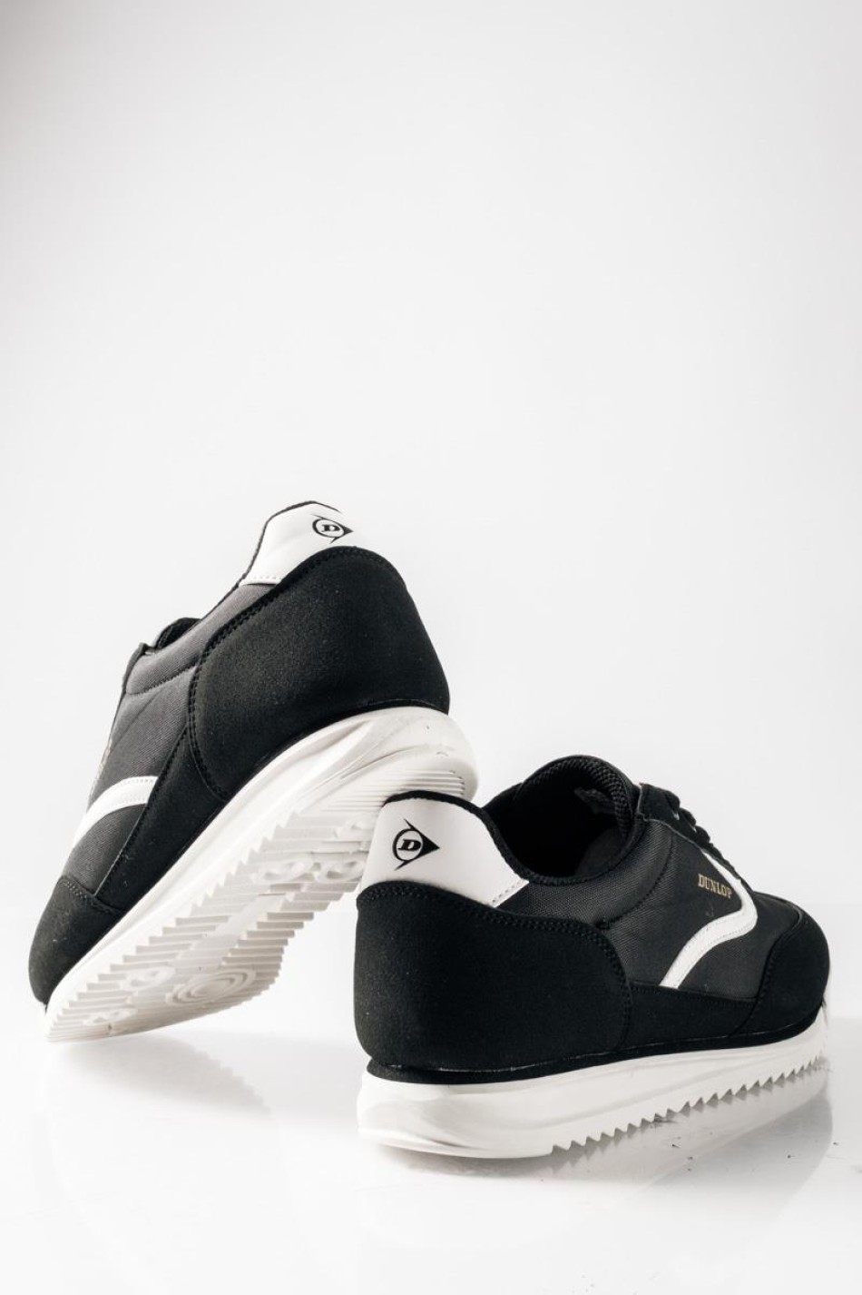 DUNLOP Ανδρικά sneakers με λευκές λεπτομέρειες ΜΑΥΡΟ
