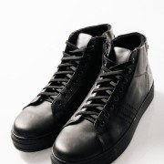 COMMANCHERO δερμάτινο ημίμποτο τύπου sneaker με κορδόνια ΜΑΥΡΟ