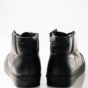 COMMANCHERO δερμάτινο ημίμποτο τύπου sneaker με κορδόνια ΜΑΥΡΟ