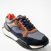 XTI Casual suede and mesh sneakers με συνδυσμό χρωμάτων ΜΠΛΕ