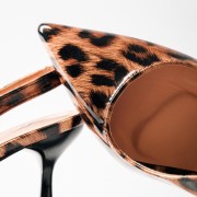 Animal Print λουστρίνι γόβες με ανοιχτή φτέρνα ΛΕΟΠΑΡ